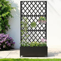 Metal Raised Garden Bed with Trellis & Wheels,72" x 35"x 15.7" Planter Box with Trellis,Privacy Planters for Patio,Garden Bed for Climbing Plants,Suitable for Climbing Plants and Vegetables,Black