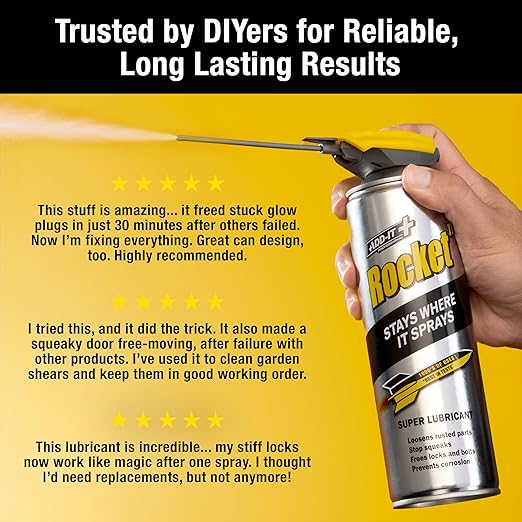 Multi-Purpose Lubricant Spray 15.2 fl oz - Penetrating Oil & Anti-Corrosion Spray for Rusted Bolts, Tools, Bikes & Garden Equipment, Water-Resistant Protective Coating