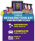 Wizards Motorcycle Cool Kit 22700 – Complete 82 oz Detailing Set with Mist-N-Shine, Bug Remover, Bike Wash, Polish, Microfiber Cloth – Professional Exterior Cleaning Supplies and Care Accessories