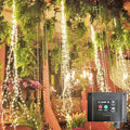 220 LED Solar Firefly Bunch Lights, 8 Flashing Modes, Fairy Copper Wire Waterproof String Lights, Decorative Vine Solar Watering Can Lights, Outdoor Garden Christmas Decor Lights (Warm White)