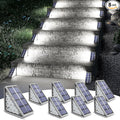 NIORSUN Outdoor Step Lights, 8 Pack Solar Stair Lights Outdoor Waterproof IP67 Auto On Off, Solar Lights for Steps,Stair,Patio,Yard,Porch,Front Door,Sidewalk,Deck Decor,Cool White