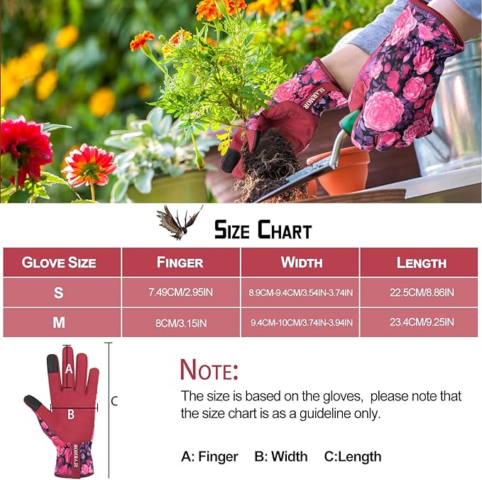 Leather-Gardening-Gloves for Women,Thorn-Proof Work-Gloves for Weeding,Digging,Planting,Pruning Yard garden Gloves