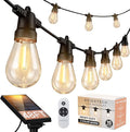 Brightech 48 (42+6) FT Ambience Pro Outdoor Solar String Lights - Bright Remote Control Color Adjustable Solar Light - Commercial Grade, 15 Waterproof LED Bulbs for Patios, Camping, Yard, Outside