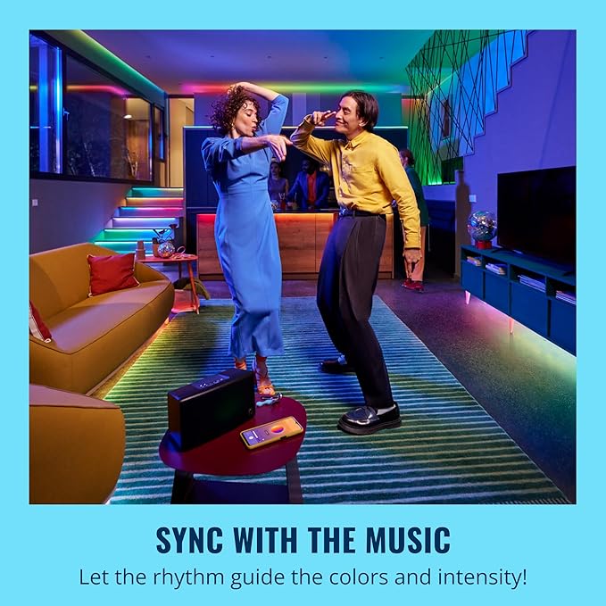 WiZ Connected - Bundle - RGBIC LED Strip 5m Plus 2 60W A19 Color Bulbs - Control with Voice or App + Activate with Motion - Matter Compatible