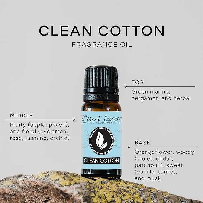 Clean Cotton Premium Grade Fragrance Oil - 10ml - Scented Oil