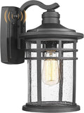 Darkaway Dusk to Dawn Outdoor Porch Wall Light,Outside Wall Mounted Light Seeded Glass Exterior Waterproof Lantern 14.57inch Large Modern Wall Sconce Lighting for House Front Door Garage
