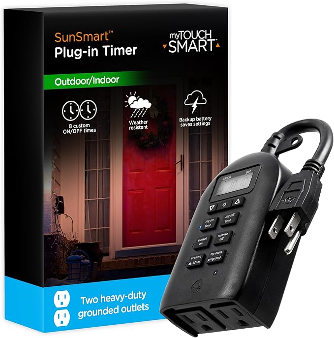 My TouchSmart 33862 Outdoor/Indoor SunSmart 7-Day Plug-in Digital Timer