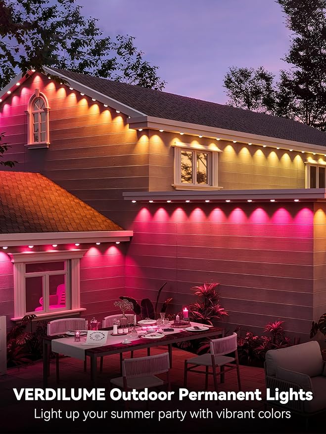 200FT Permanent Outdoor Lights, Smart RGB Eave Lighting for House, IP67 Waterproof LED Outside House Lights with App/Remote Control, for Christmas, Holiday Decor, Party, Daily