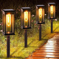 Amzxart 8 Pack Solar Pathway Lights Waterproof, Solar Outdoor Lights,Auto-on/Off Pathway Light Solar Powered for Garden Lawn Patio Decoration