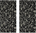 Black Spring Floral Hand Towels