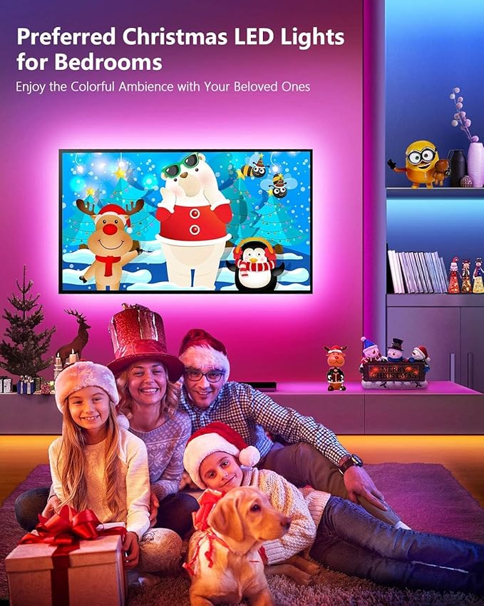 Nexillumi LED Lights for Bedroom 131ft Music Sync Color Changing Led Strip Lights (APP+Remote Control), RGB LED Strip for Room Decor Aesthetic Home Decor Gaming Room