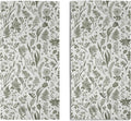 Spring Floral Hand Towels for Bathroom Set of 2 Sage Green White Flower Leaves