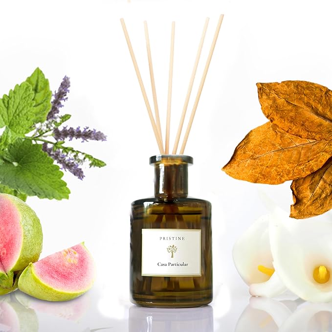 PRISTINE Casa Particular/Inspired by Wyndham Reed Diffuser for Home | Rich Blend of Tobacco Leaves, Sweetness of Guava Reed Diffuser Set, Oil & Reed Diffuser Sticks | Home & Office Decor