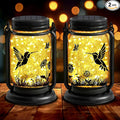 2 Pack Hummingbird Solar Outdoor Lanterns, Birthday Mothers Day Gifts for Women Mom Grandma, Vintage Glass Mason Jar Solar Fairy Lights, Waterproof Garden Lights for Patio Yard Lawn Tree