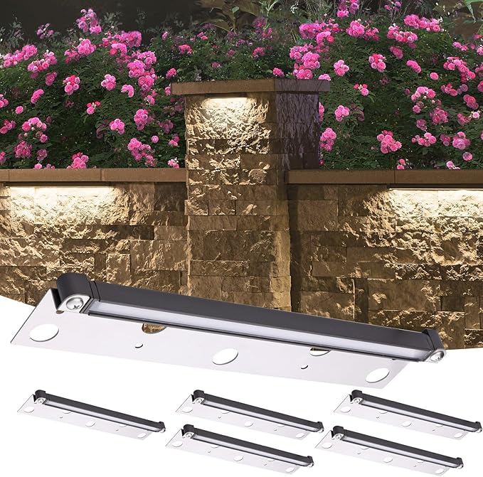 LED Hardscape Light, Paver Wall Light 13 Inch, 3W 12V Low Voltage Garden Pathway Deck Step Lamp, Warm White 2700K, Outdoor IP65 Waterproof 6 Pack