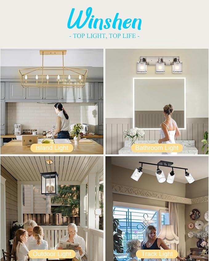 LED 3000K Bathroom Light Fixture in Brushed Nickel, Modern 5-Lights Vanity Lighting with Smoke Acrylic Shades, Wall Lamp Over Mirror for Kitchen Bedroom (Integrated Led Chips Included)