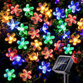 Solar String Flower Lights Outdoor 100 LED 40Ft Multi-Color Christmas Fairy Lights with 8 Lighting Modes, Waterproof Solar Lights Outdoor for Garden Christmas Wedding Party Xmas Tree Decoration
