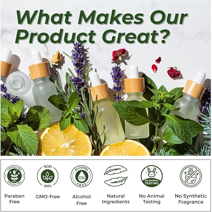 Essential Oils Set (Eucalyptus, Lavender, Lemongrass, Peppermint, Tea Tree, Orange) for Diffuser, Topical Skin, Body, Natural Home Fragrance Gift for Women & Men