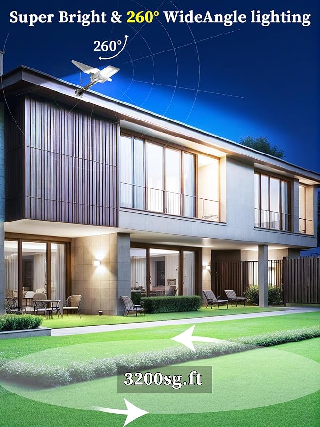 Ofuray OL-11000W Solar Street Lights Outdoor,Parking Lot Lights Commercial Dusk to Dawn up to 750,000lm, 50,000mAh Big Power Solar Security Flood Remote Control Without Motion Sensor for Street,Yark