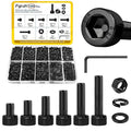1200PCS M2 Screws with Nuts Assortment Kit, M2*4/6/8/10/12/16 mm, Hex Socket Head Cap Bolts, Nuts & Washers Assorted Set, 12.9 Grade Black Zinc Plated for 3D Printer,DIY