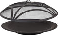 Sunnydaze 39-Inch Replacement Steel Fire Pit Bowl with Round Spark Screen - High-Temperature Painted Finish