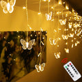 Butterfly Curtain Lights, 4.9ft 48 LED USB Window Fairy Lights 10 Butterflies 8 Modes Firefly Twinkle Timer String Lights with Remote for Room Bedroom Wall Ceiling Party Wedding Christmas