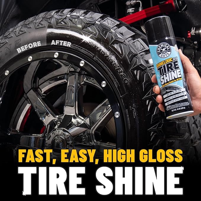 Chemical Guys ShineLogic Tire Shine Safe for Cars, Trucks, Motorcycles, RVs & More, Includes Microfiber Towel Kit, 15 fl oz, 2 Pack