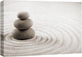 wall26 Canvas Print Wall Art Rock Stack On Gray Zen Sand Garden Floral Nature Photography Realism Bohemian Scenic Relax/Calm Cool for Living Room, Bedroom, Office - 12"x18"