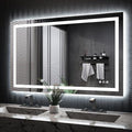 ISKM 48'' x 30'' LED Mirror for Bathroom Lighted Vanity Mirror for Wall Front Lights + Backlit LED Bathroom Mirror Anti-Fog Tempered Glass ETL Listed