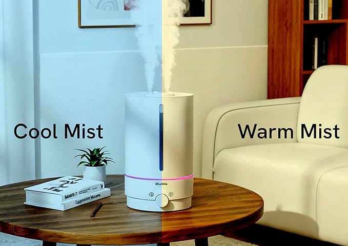 BlueHills Premium Set of Two Large 5000 ML XL and 2000 ML Essential Oil Diffusers Humidifier Combo for Large Room Home with Décor LED Lights Great Gift – Value Pack of White and Dark Wood Grain
