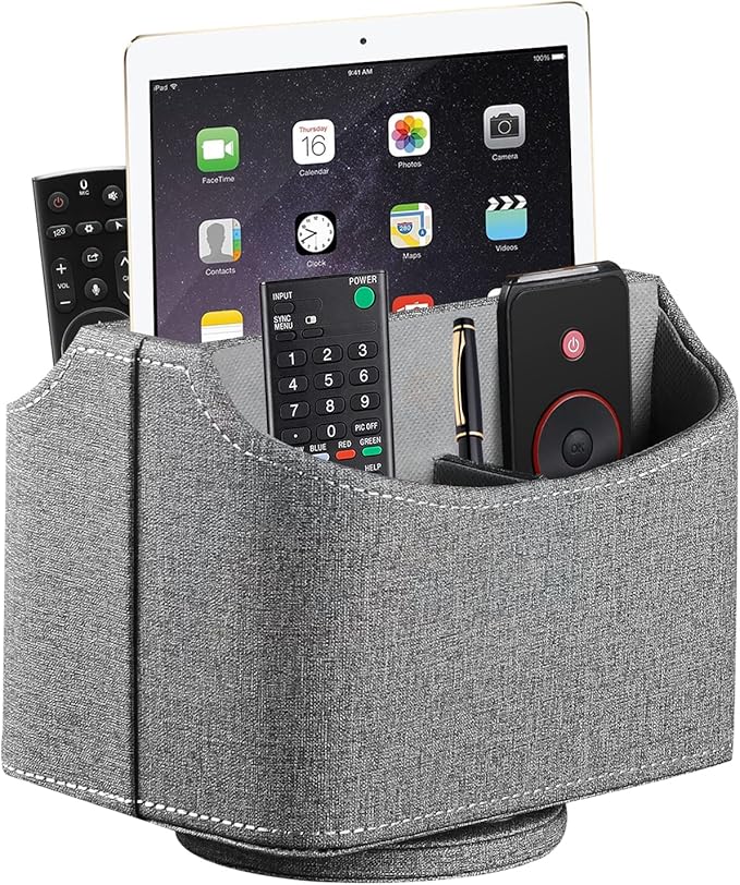 Remote Control Holder, Spinning Remotes Caddy Organizer for TV Accessories/ Controllers/ Office Supplies/ Phones, Bedside Table Desk Organizers and Decorations for Living Room, Desktop Storage Box