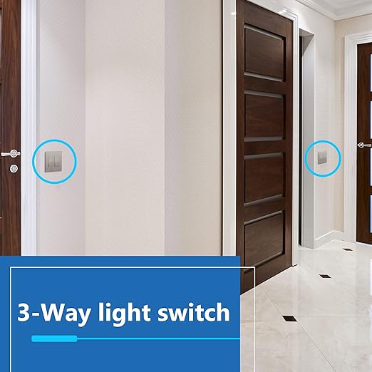 LIDER Minimalist Design Matte Finish Lighted Decorator Switch, Frameless Paddle Light Switch with Locator Light, Grounding Screw, 3-Way or Single Pole, 15A 120V, UL listed, LS15-3W-NK5P, Nickel 5 Pack