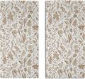 Spring Floral Hand Towels for Bathroom Set of 2 Brown White Flower Leaves
