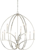 Minka Lavery Chandelier Lighting 4989-613 Tilbury, 9-Light 540 Watts, Polished Nickel