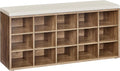 VASAGLE CUSTOS Collection - Shoe Bench, Storage Bench with Padded Seat, Entryway Bench with 15 Compartments, for Bedroom, 11.8 x 41.3 x 18.9 Inches, Honey Brown and Cappuccino Beige ULHS015K02