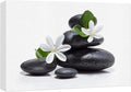 wall26 Canvas Print Wall Art White Daisy Flower Black Ocean Beach Zen Pebbles Nature Wilderness Photography Realism Rustic Landscape Colorful Multicolor for Living Room, Bedroom, Office - 16"x24"