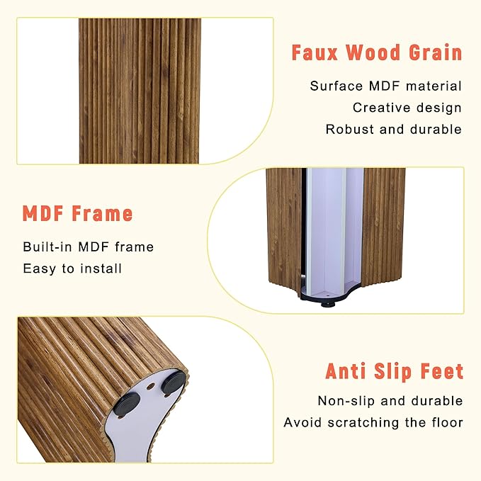 79" Large Wood Dining Table for 6–10, Rectangular Dining Room Table with Sculpted Wave Legs, 1.7" Thick Two-Color Wood-Grain Top, Modern Farmhouse Dining Table for Kitchen, Living Room