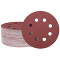 HARFINGTON 50 Pcs 5 Inch Sanding Discs, 400 Grit Hook and Loop Sandpaper, 8-Hole Aluminum Oxide Orbital Sander Sandpaper for Woodworking Automotive Metal Polishing, Red