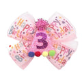 Sprinkle Confetti Hair Bow Clip - First Birthday Pink Party Decoration for Baby Girls, Ice Cream Theme 1st Birthday (3th Girls Hair Bow)