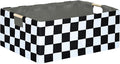 Checkered Storage Basket Room Decor Gifts Basket Foldable Nursey Box Kids Hamper Storage Cube for Women Closet Organizer Boys Car Toys Bins with Handles