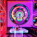 DAJIAYIQI LED Light Decor Wall Art, 3D Wall Sculpture Decoration with Aluminum Frame, Full-screen LED Illuminated Panel, Technological Glowing Wall Art for Bars Hotels E-sports Room(C,40cm)