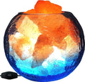 USB Himalayan Salt Lamp, Salt Rock Lamp with Natural Salt Chunks Bring Visual Impact of Ice and Fire to you, Used for Desk, Bedroom, Living Room and Gift - Color Changing + Warm Light Mode