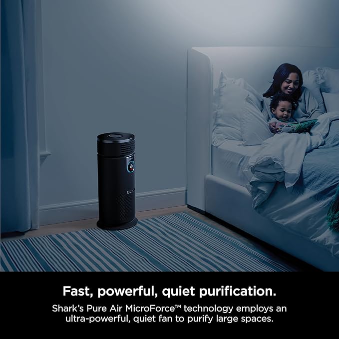 Shark 3 in 1 Air Purifiers for Home, Bedroom, or Office with HEPA Filter, Small Space Heater and Fan Combo, Filters Smoke, Covers up to 500 Sq Ft, Clean Sense Technology, Heat, Cool and Purify, HC452