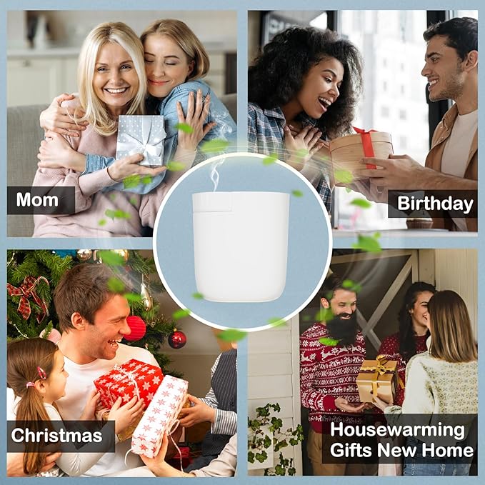 Smart Plug in Wall Diffuser,Compact Waterless Essential Oil Diffuser Scent Air Machine,Portable Cold Air Fragrance Diffuser for Home Office Quiet&Long Lasting 60ML 500Sq Relaxation Housewarming Gift