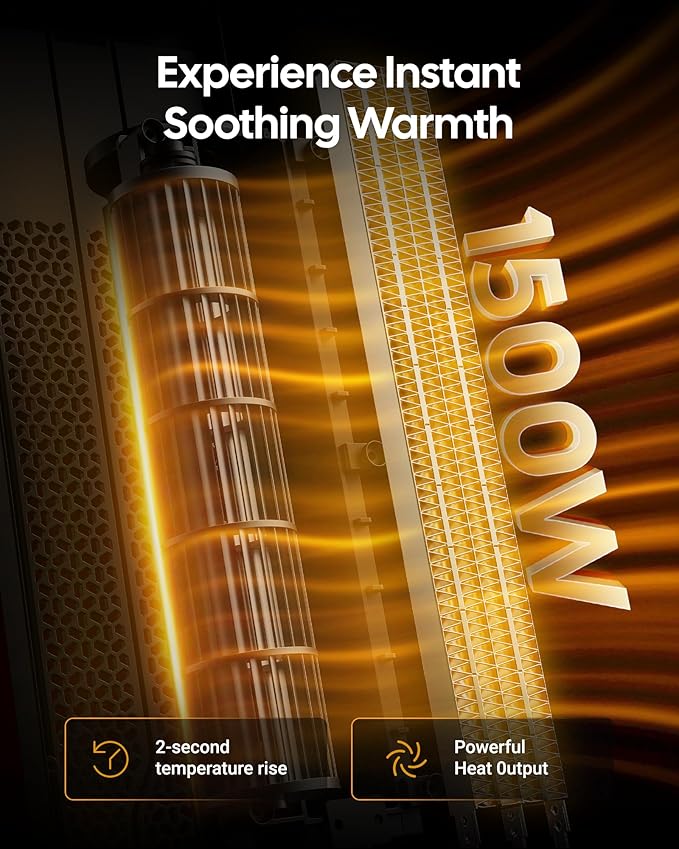 ComDomus Electric Heaters for Indoor Use, 32” Space Heater Large Room