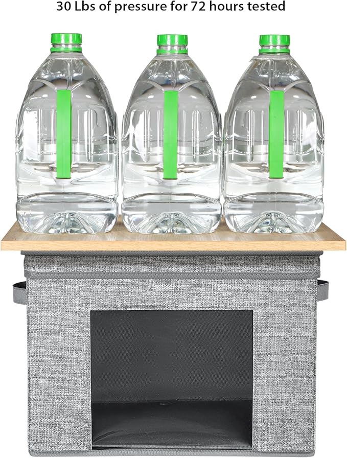 Univivi Fabric Foldable Storage Boxes Large Storage Bins with Lids [4-Pack] Collapsible Storage Cubes, Closet Organizers and Storage Cubes for Home, Bedroom, Closet (Grey, 17“ x 12” x 12")