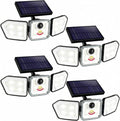 Bionic Flood Light 4 Pk Solar Lights Outdoor Waterproof, Ultra Bright 89 LEDs, 3 Heads Wide Angle Motion Sensor Outdoor Lights for Security, Wall, House, Spot Light, IP65 Waterproof – Stakes Included