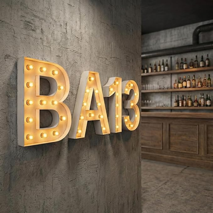 NEONSIGN Premium White Metal Marquee Letters for Wall Decor - 1.5ft to 4ft Large Light Up Alphabet & Numbers - Vintage Industrial LED Sign for Wedding, Party, Business Logo & Home Bar (48 INCHES)