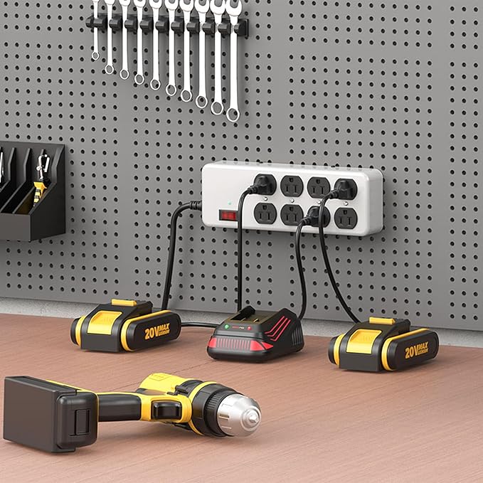 Heavy Duty Power Strip,Industrial Heavy Metal Case Surge Protector,8 AC Outlets,15Amp,2700 Joules,Protected' Indicator,14 Gauge Cord (Grey, 6FT Length)