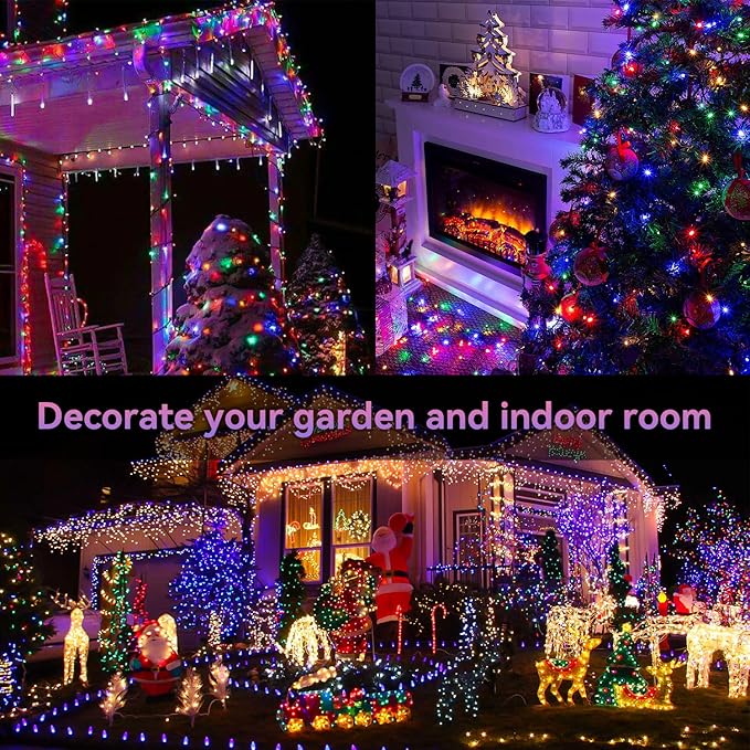 ITICdecor Christmas String Lights 33ft 100 LED, Waterproof Fairy Starry String Lights Battery Operated, 8 Modes Decorative Lights for Indoor Outdoor Xmas Tree Party Garden